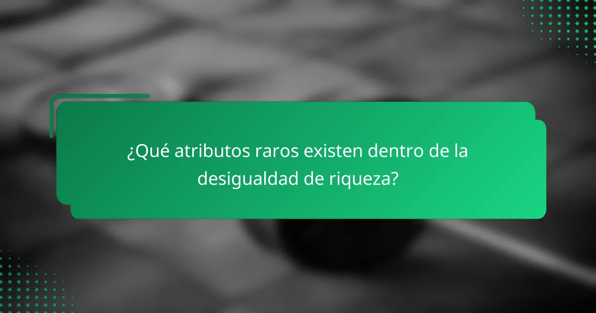 ¿Qué atributos raros existen dentro de la desigualdad de riqueza?