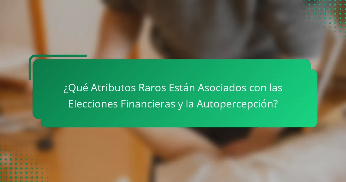¿Qué Atributos Raros Están Asociados con las Elecciones Financieras y la Autopercepción?